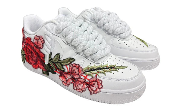 NIKE AIR FORCE 1 LOW WHITE ROSE ROPE LACES