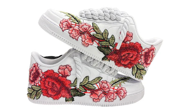 NIKE AIR FORCE 1 LOW WHITE ROSE ROPE LACES