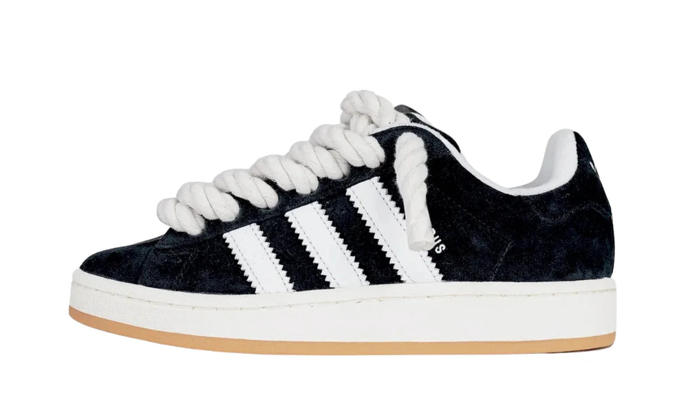ADIDAS CAMPUS 00S CORE BLACK WHITE ROPE LACES