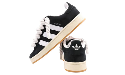 ADIDAS CAMPUS 00S CORE BLACK WHITE ROPE LACES