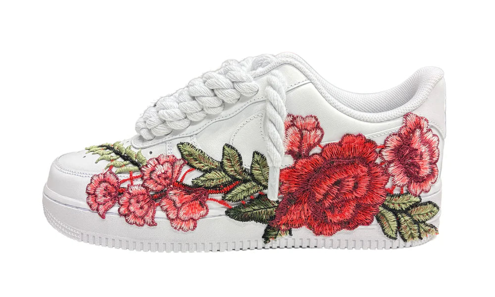 NIKE AIR FORCE 1 LOW WHITE ROSE ROPE LACES