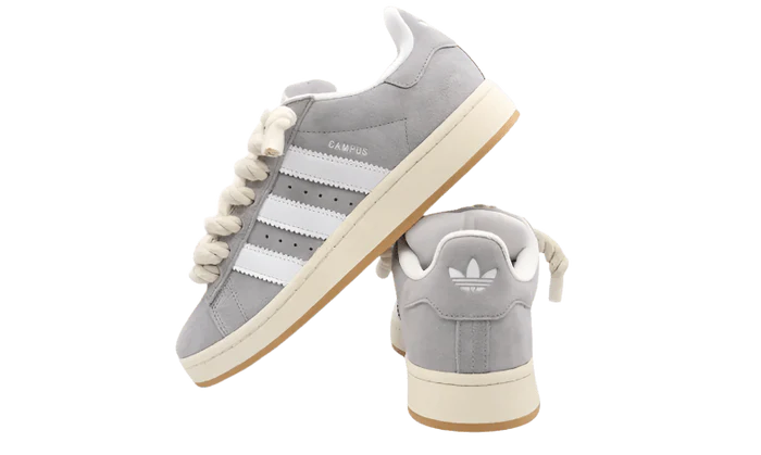 ADIDAS CAMPUS 00S GREY WHITE WHITE ROPE LACES