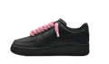 NIKE AIR FORCE 1 LOW TRIPLE BLACK PINK ROPE LACES