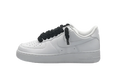 NIKE AIR FORCE 1 LOW TRIPLE WHITE BLACK ROPE LACES