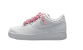 NIKE AIR FORCE 1 LOW TRIPLE WHITE PINK ROPE LACES